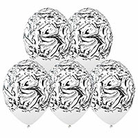 Шары 35см Мрамор белый/черный