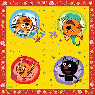 Три Кота Салфетки Три Кота, 6 штук 1502-5607