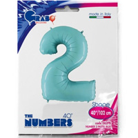 Шар цифра "2", 101см Пастель Blue