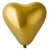 Шары Сердца 28см золотые
