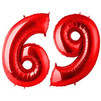 Шар цифра "6" или "9", 101см Red