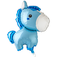 Шар фигура Лошадка голубая
