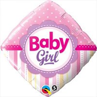 Шарик 45см РОМБ BABY GIRL Горошек Полосы
