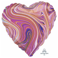 Шар 45см Сердце Мрамор Purple