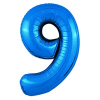 Шар цифра "9", 101см Металлик Blue