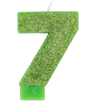 Свеча цифра "7" Глиттер, 8 см