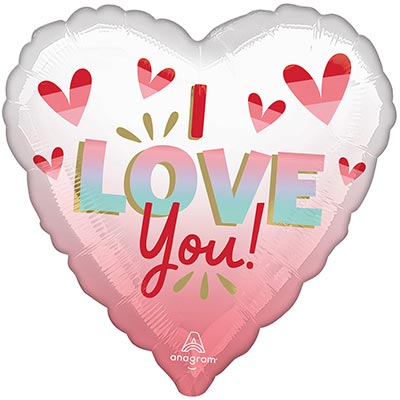 Шарики из фольги Шарик 45см Сердце Омбре бело-розовое ILY