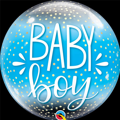 Bubble Шар BUBBLE 56см Baby Boy конфетти