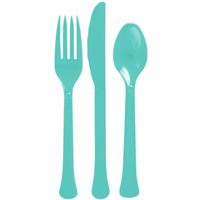 Столовые приборы бирюзовые, 8 персон