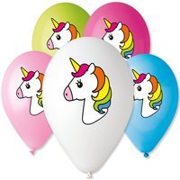 Шар 30см многоцветные Голова Единорога