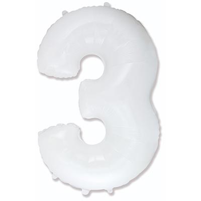 Шарики из фольги Шарик цифра "3", 40" White