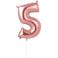 Шар цифра "5" 40см RoseGold под воздух