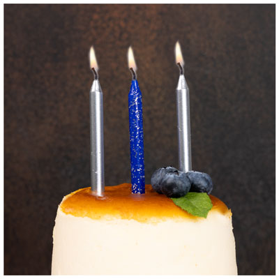 Свечи для торта Свечи для торта Серебро/Синие блеск 12шт