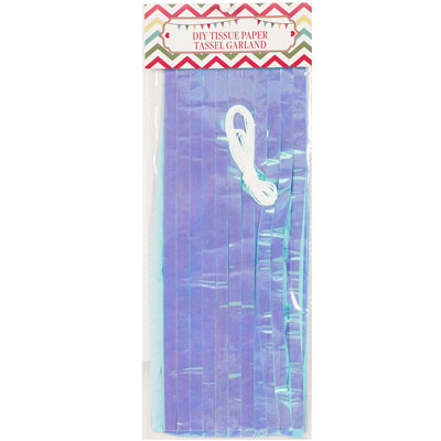 Гирлянда Тассел голубая перламутр 20лист