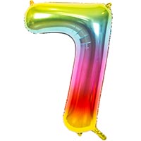 Шар цифра "7", 101см Радуга металлик