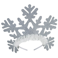 Ободок Снежинка резная серебро блеск