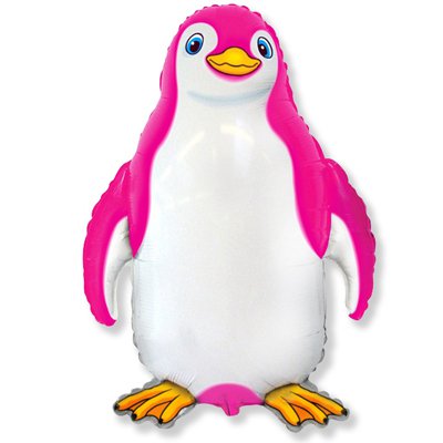 Шар фигура Счастливый пингвин розовый