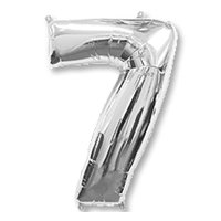 Шарик цифра "7", 101см Silver