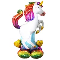 Шар напольный Единорог Радужный сердца