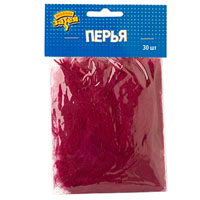 Перья декоративные Бордовые 10см 30шт