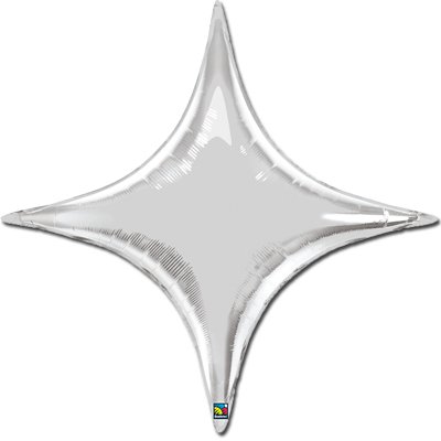 Шарик 101см звезда 4х-конечная Silver