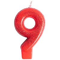 Свеча -цифра Блеск "9" 7,6 см