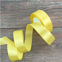 Лента атлас 25ммх23м светло-желтая