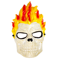 Маска Череп Огненные волосы, пластик