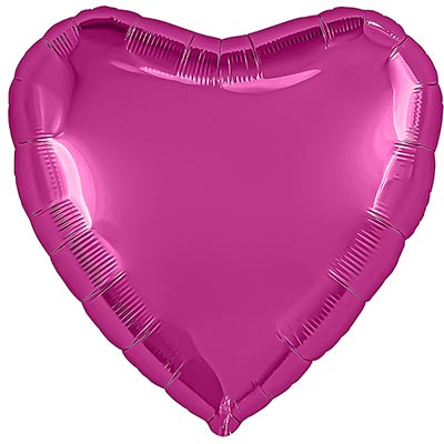 Шар сердце 18" Металлик Fuchsia