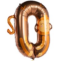 Шар цифра "0" 96см Зоопарк Обезьяна