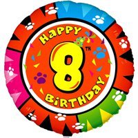 Шарик 45см Happy Birthday Цифра "8"