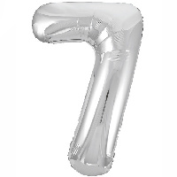 Шар цифра "7", 101см Металлик Silver