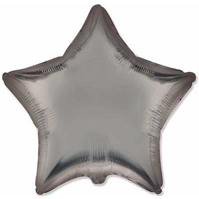 Серебряная Шар звезда 45см Сатин Steel Grey 1204-1512