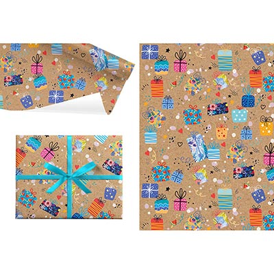  Бумага Подарки 100х70см 1509-1476