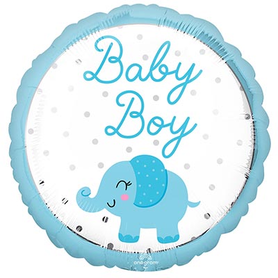 Шар 43см BABY BOY Слоник голубой