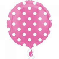 Шар 18", 45см, Горошек белый на розовом