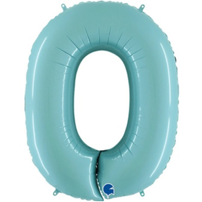 Шар цифра "0", 101см Пастель Blue