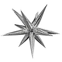 Шар 3D ЗВЕЗДА 104см Составная Silver