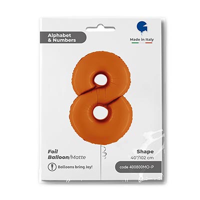 Шар цифра "8", 101см Пастель Orange