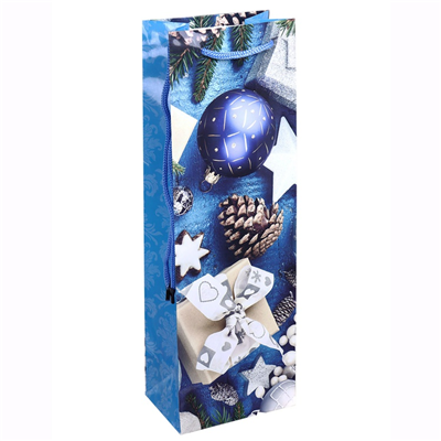 Пакет бум НГ композиция на синем 12х36см