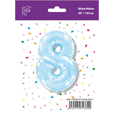 Шарик цифра "8", 101см Pastel Blue
