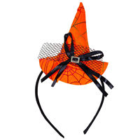 Ободок HWN Шляпа ведьмы Паутина оран/сер