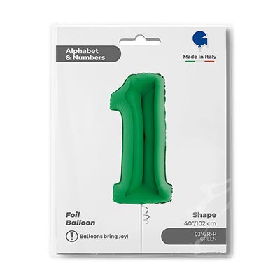 Шарики из фольги Шар цифра "1", 102см Green