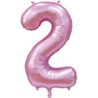 Шар цифра "2", 101см Сатин Pink