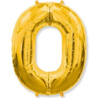 Шарик цифра "0", 101см Gold