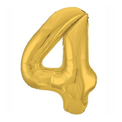 Шар цифра "4", 101см Металлик Gold