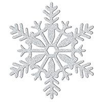 Снежинка пластик блеск серебряная 28см