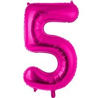 Шар цифра "5", 101см Fuchsia