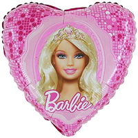 Шар сердце 45см Барби в зеркале