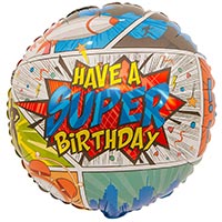 Шарик 45см HAVE A SUPER BIRTHDAY Комиксы